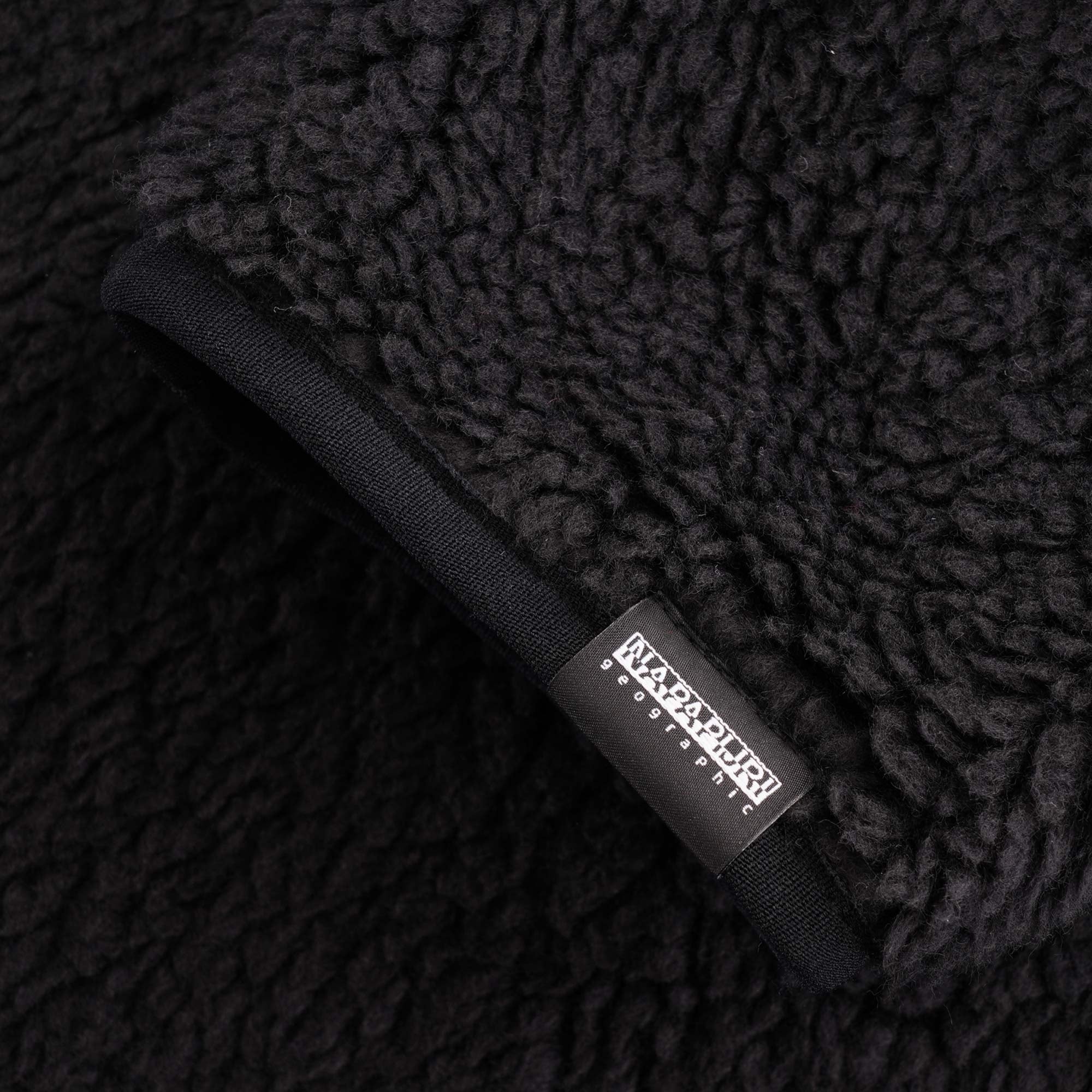 Fleece Hoodie Patch Curly - Black