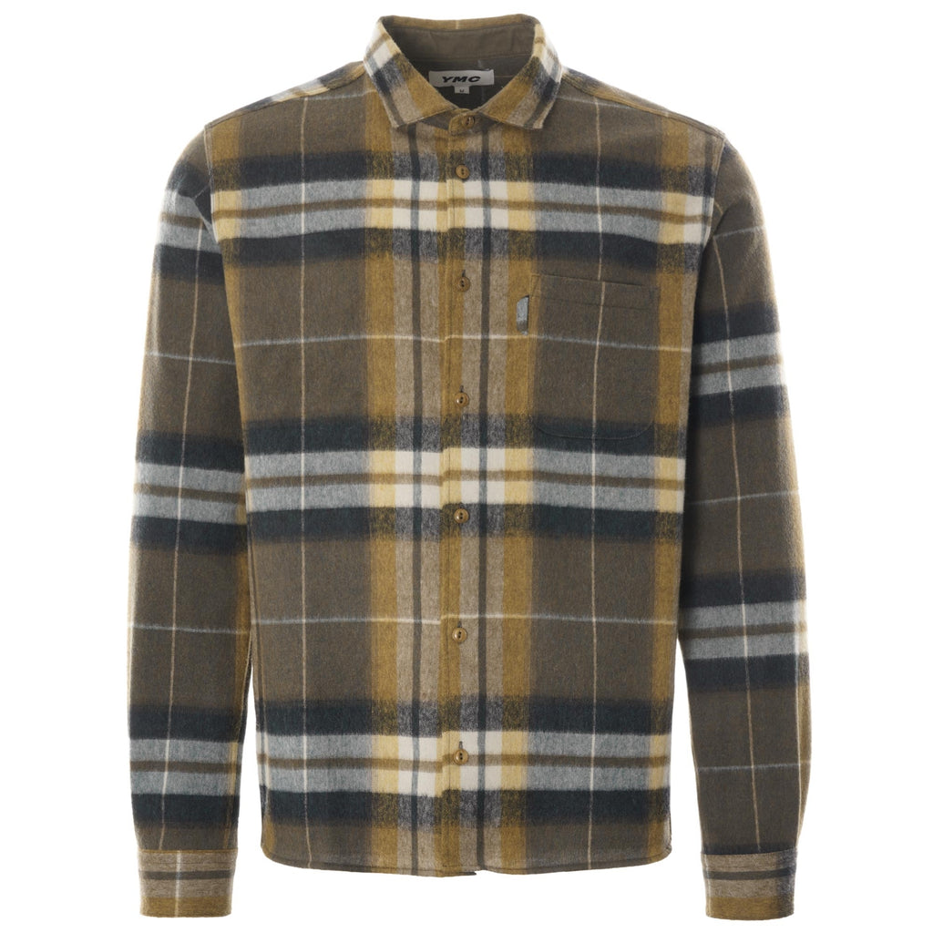 Curtis Wool Check Shirt - Olive