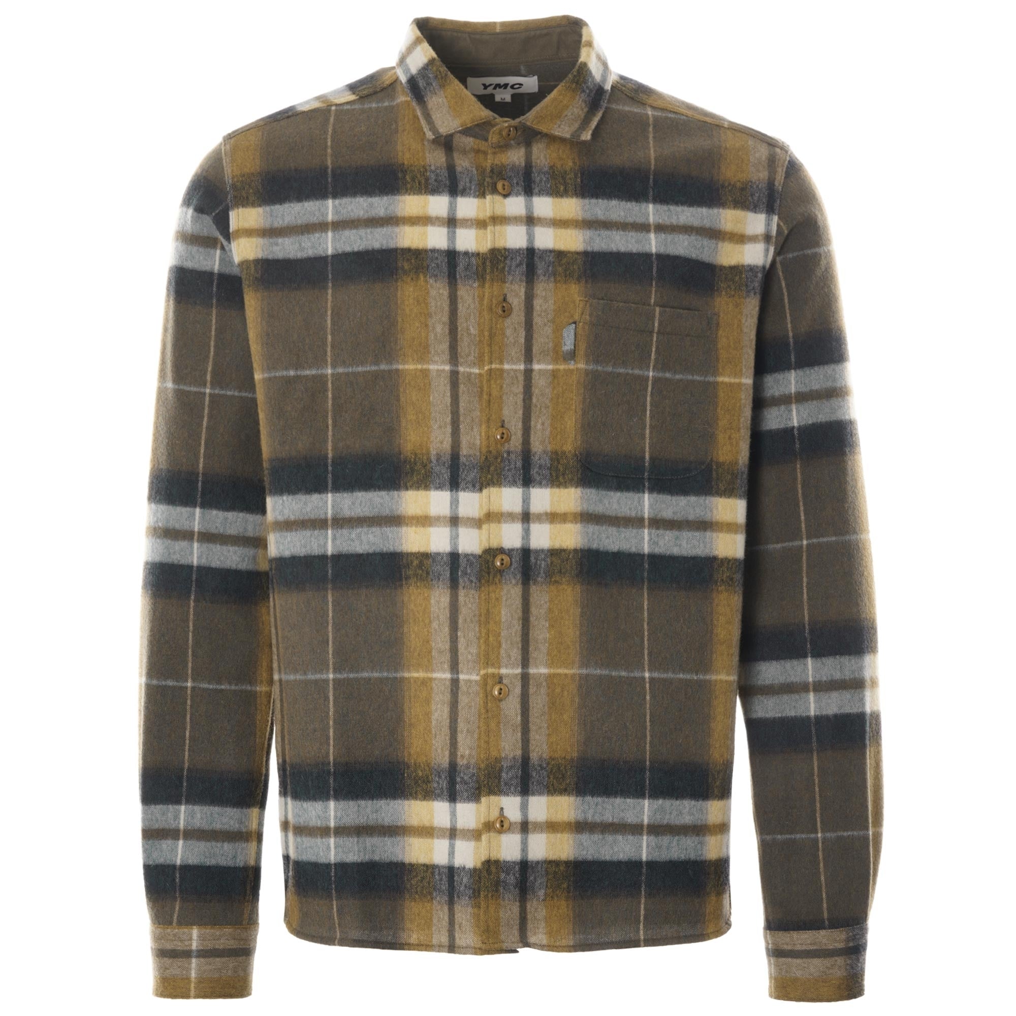 Curtis Wool Check Shirt - Olive