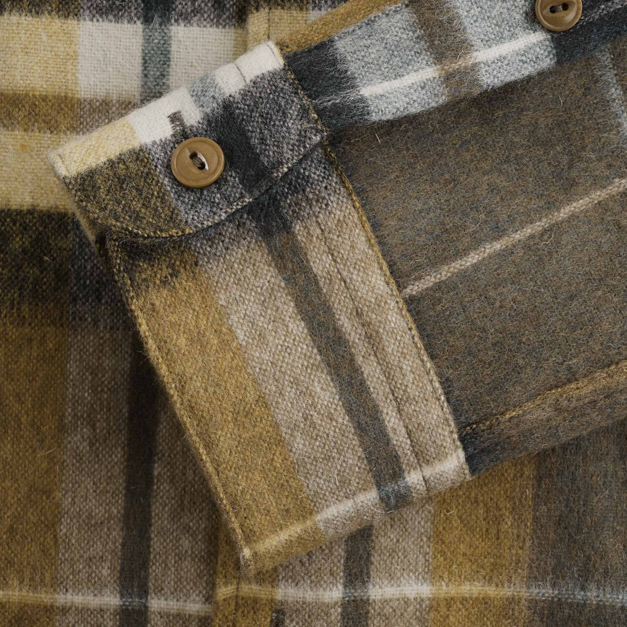 Curtis Wool Check Shirt - Olive
