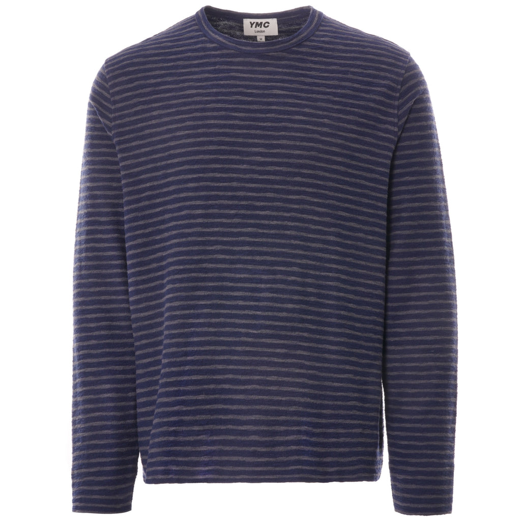 X Cotton Jersey Stripe Sweatshirt - Navy/Grey