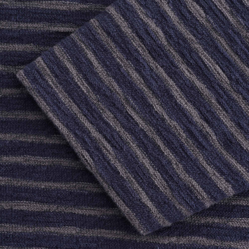 X Cotton Jersey Stripe Sweatshirt - Navy/Grey