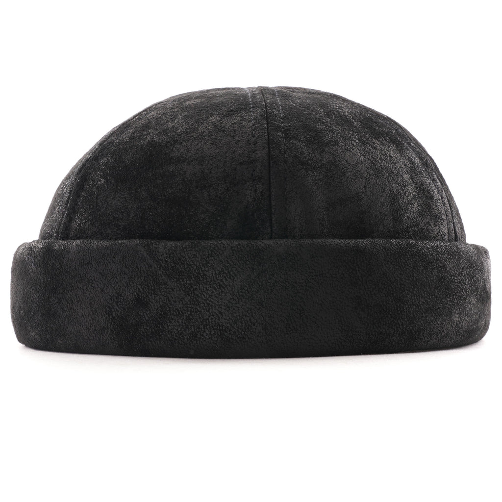 Leather Docker Hat - Black