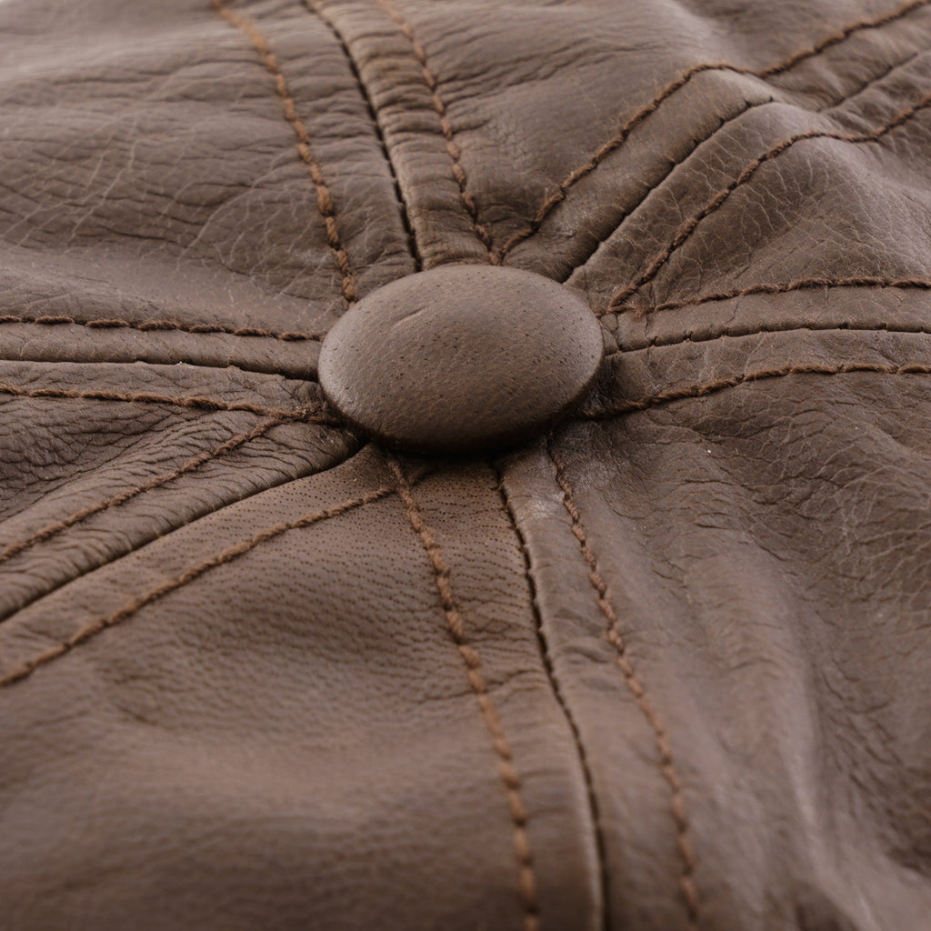 Stetson Hats Hatteras Goatskin Leather Newsboy Cap - Brown
