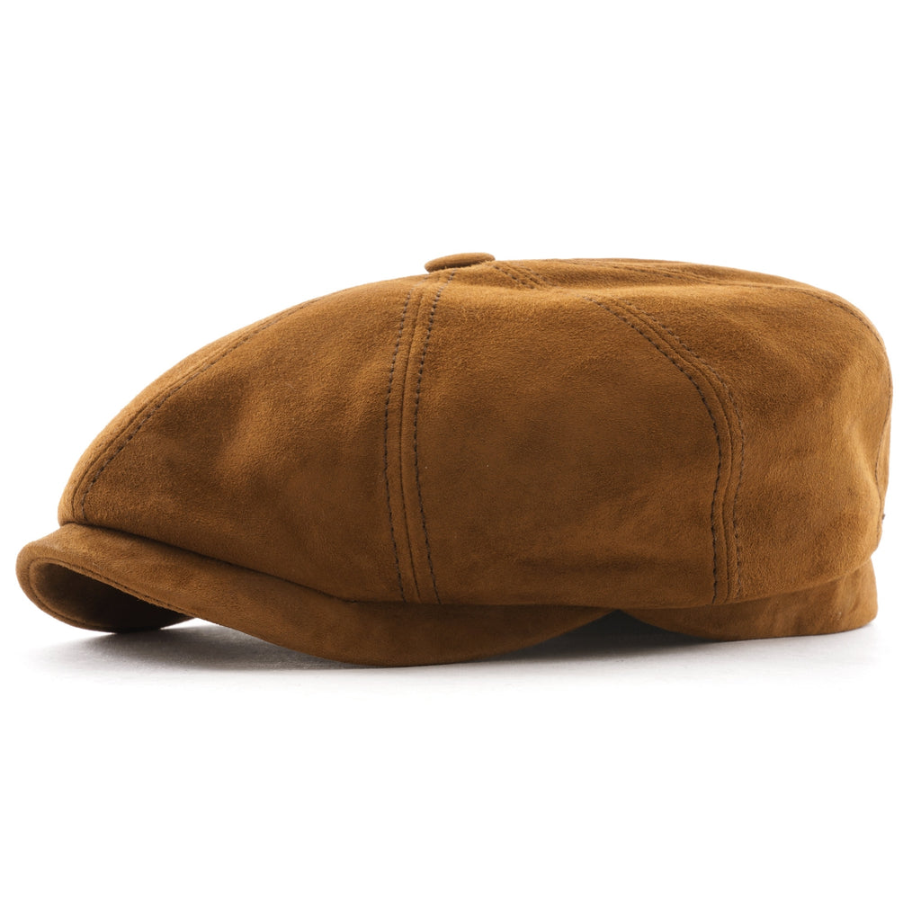 Stetson Hats Hatteras Goat Suede Newsboy Cap - Brown