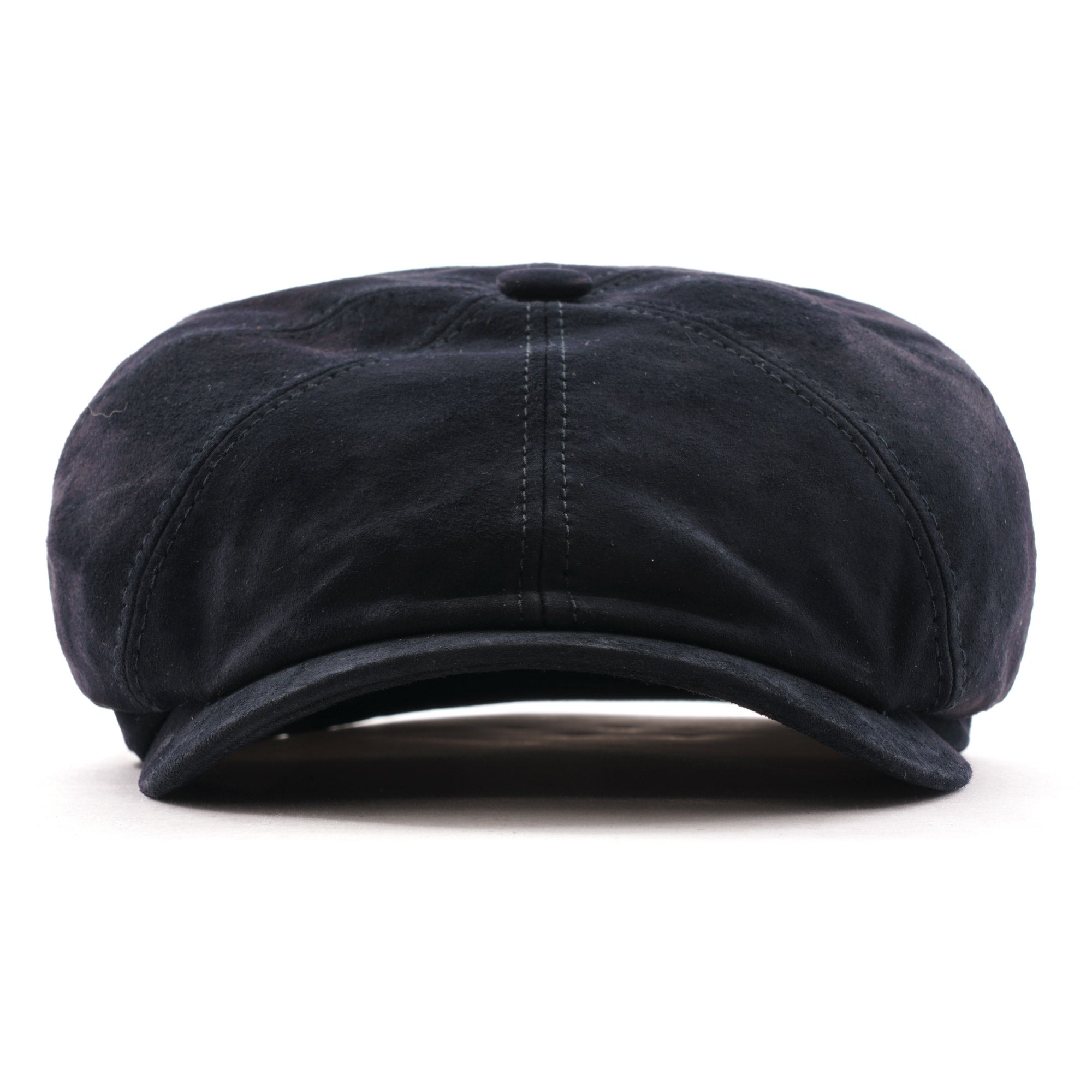 Goat Suede Flat Cap - Navy