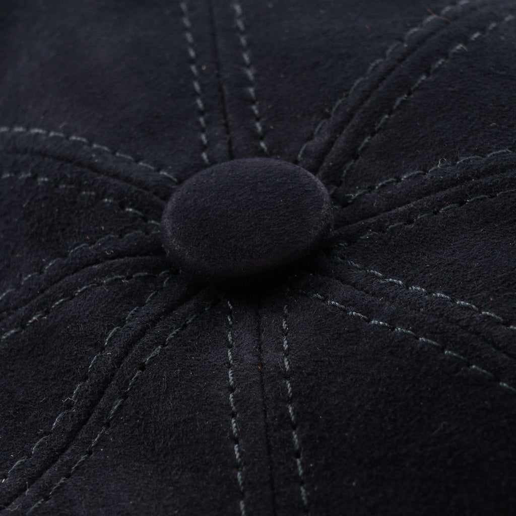 Goat Suede Flat Cap - Navy
