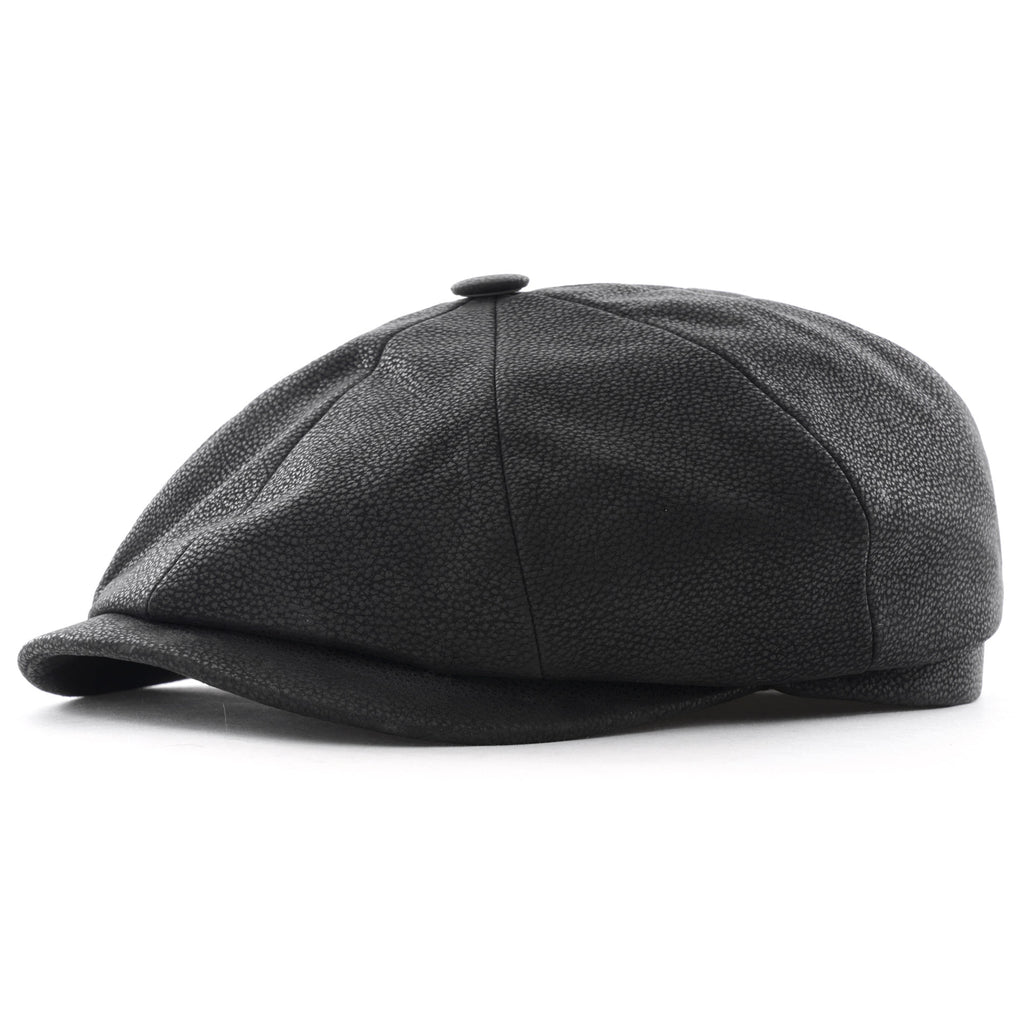 Stetson Hats Hatteras Chevrette Leather Cap - Black