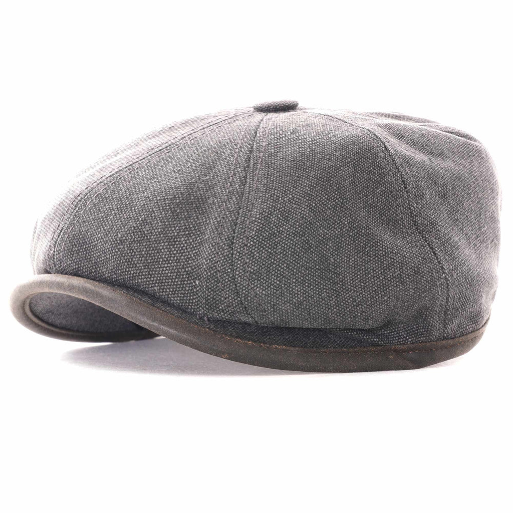 Canvas Flat Cap- Dark Grey