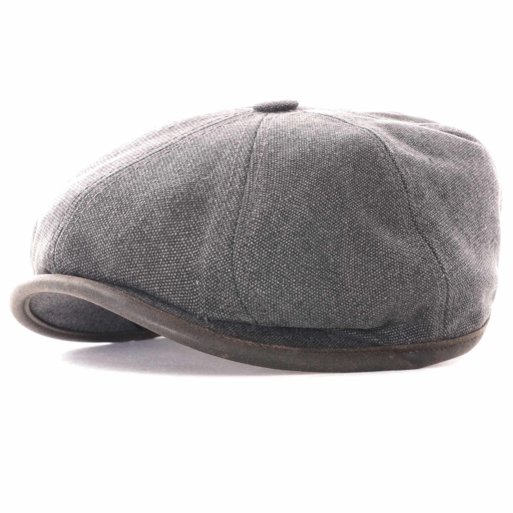Canvas Flat Cap- Dark Grey