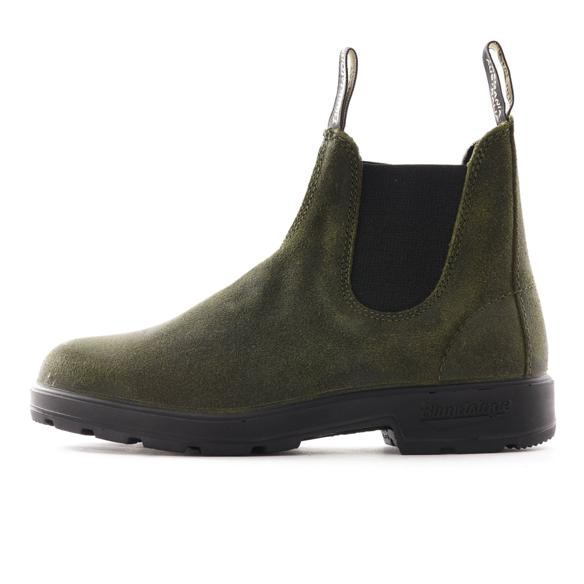 1615 PU/TPU Lined Elastic Sided V Cut Boots - Olive Suede
