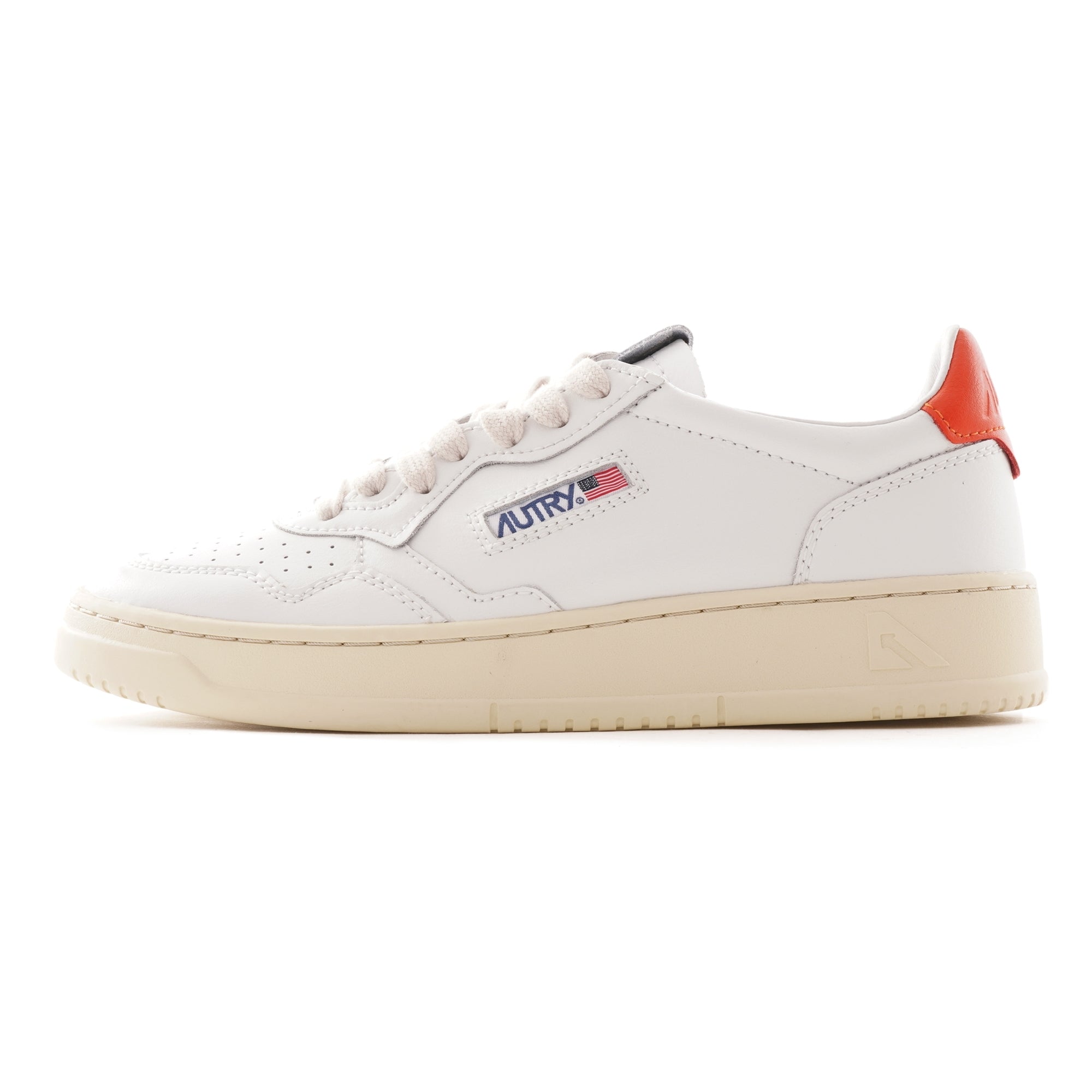 Action Shoes Low All Leather - White/Orange