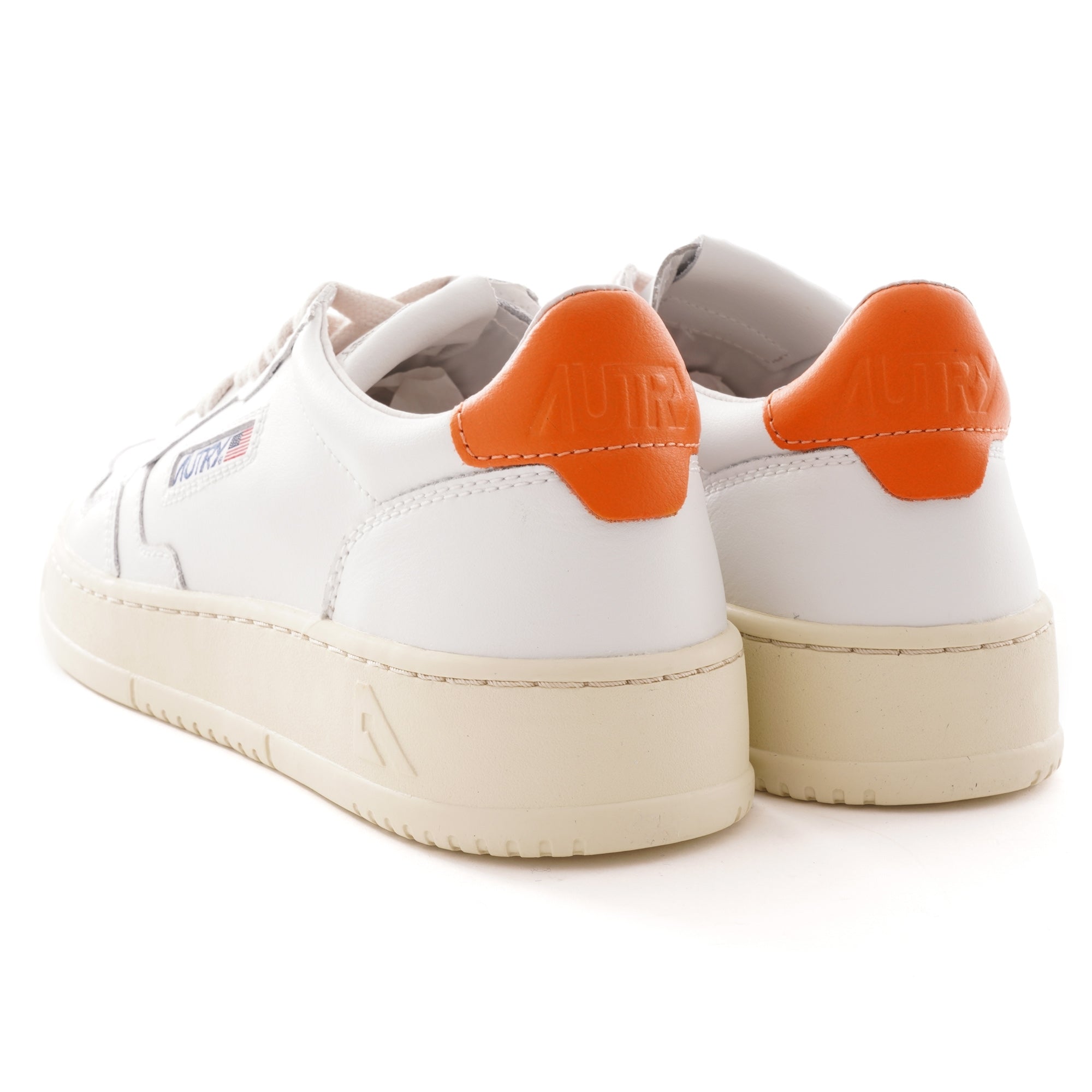Action Shoes Low All Leather - White/Orange