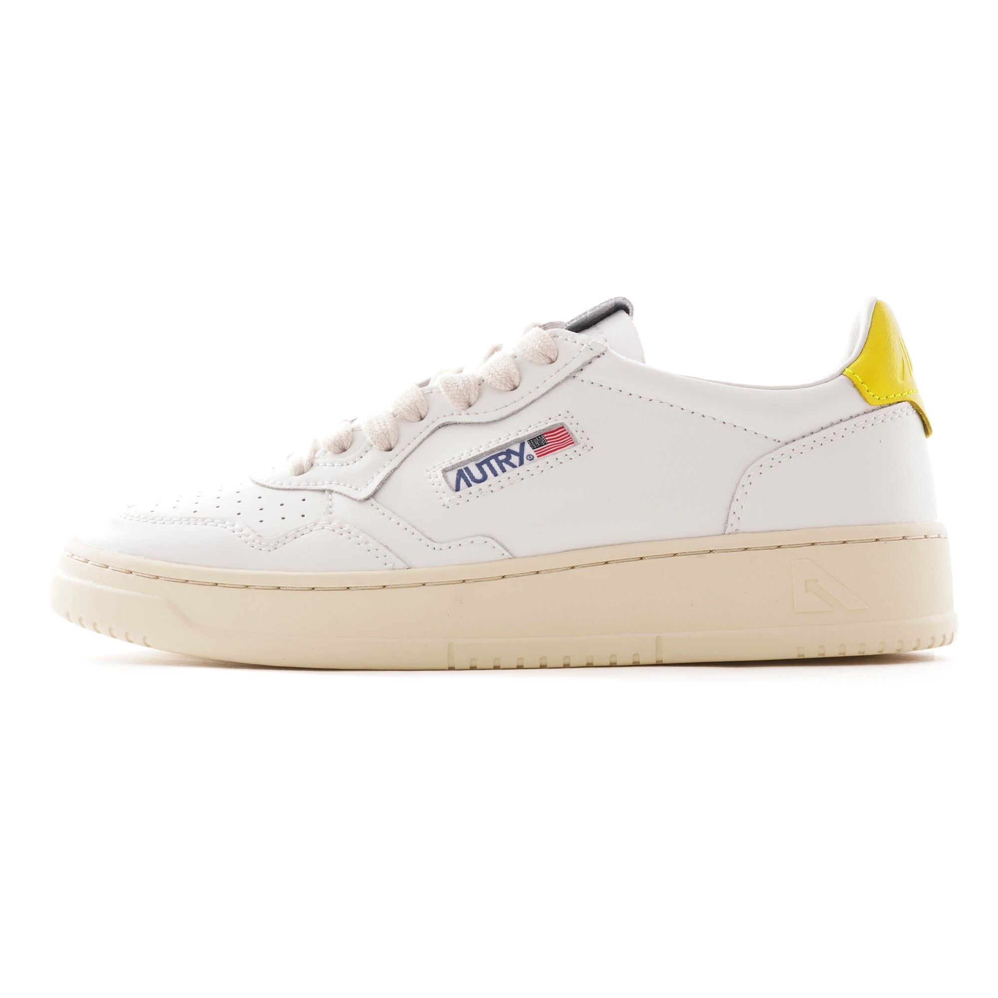 Action Shoes Low All Leather - White/Yellow
