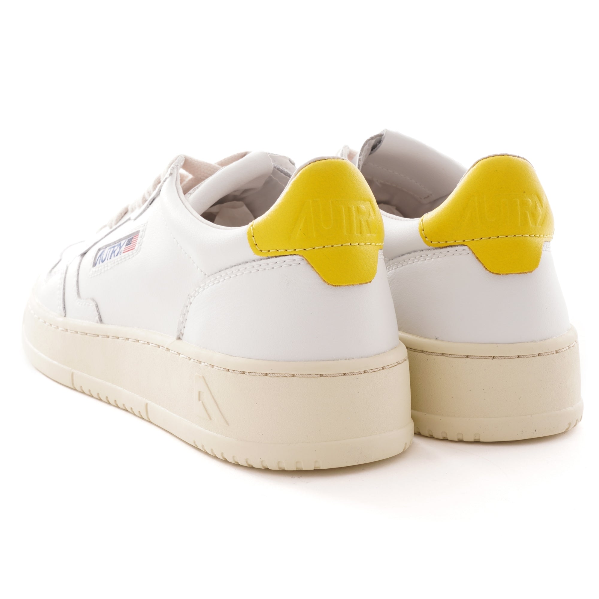 Action Shoes Low All Leather - White/Yellow