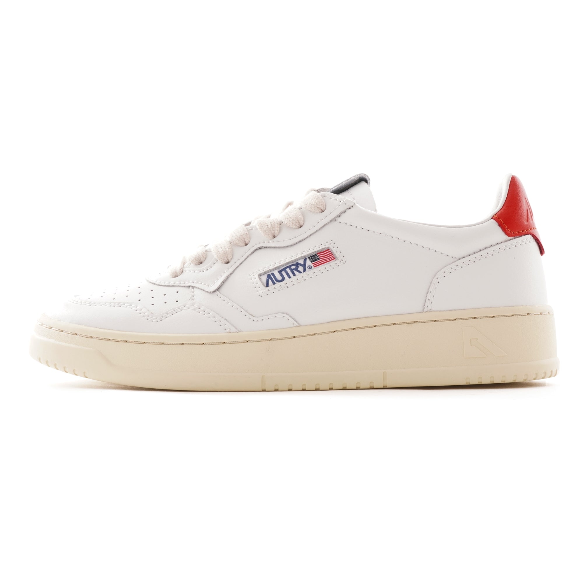 Action Shoes Low All Leather - White/Red