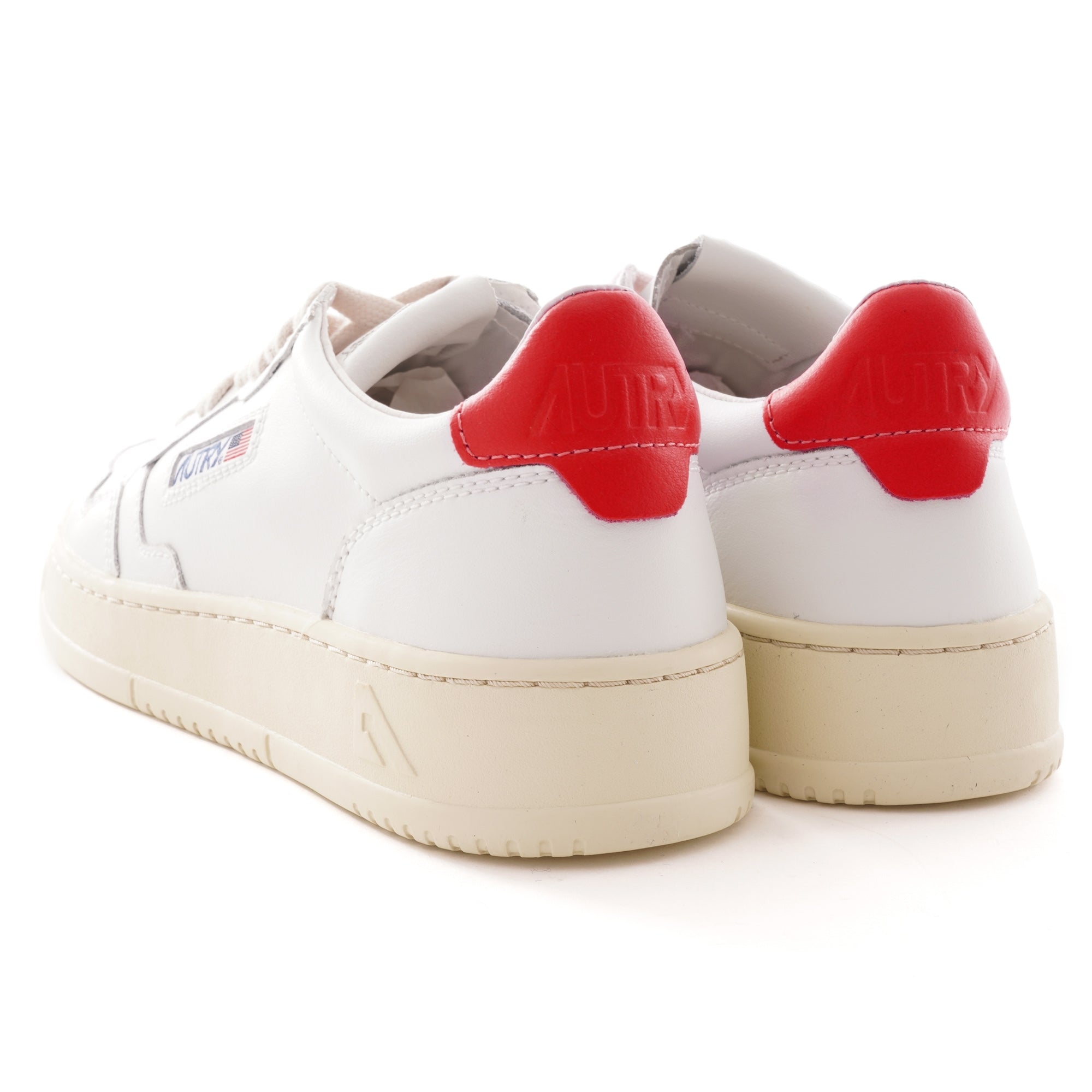 Action Shoes Low All Leather - White/Red