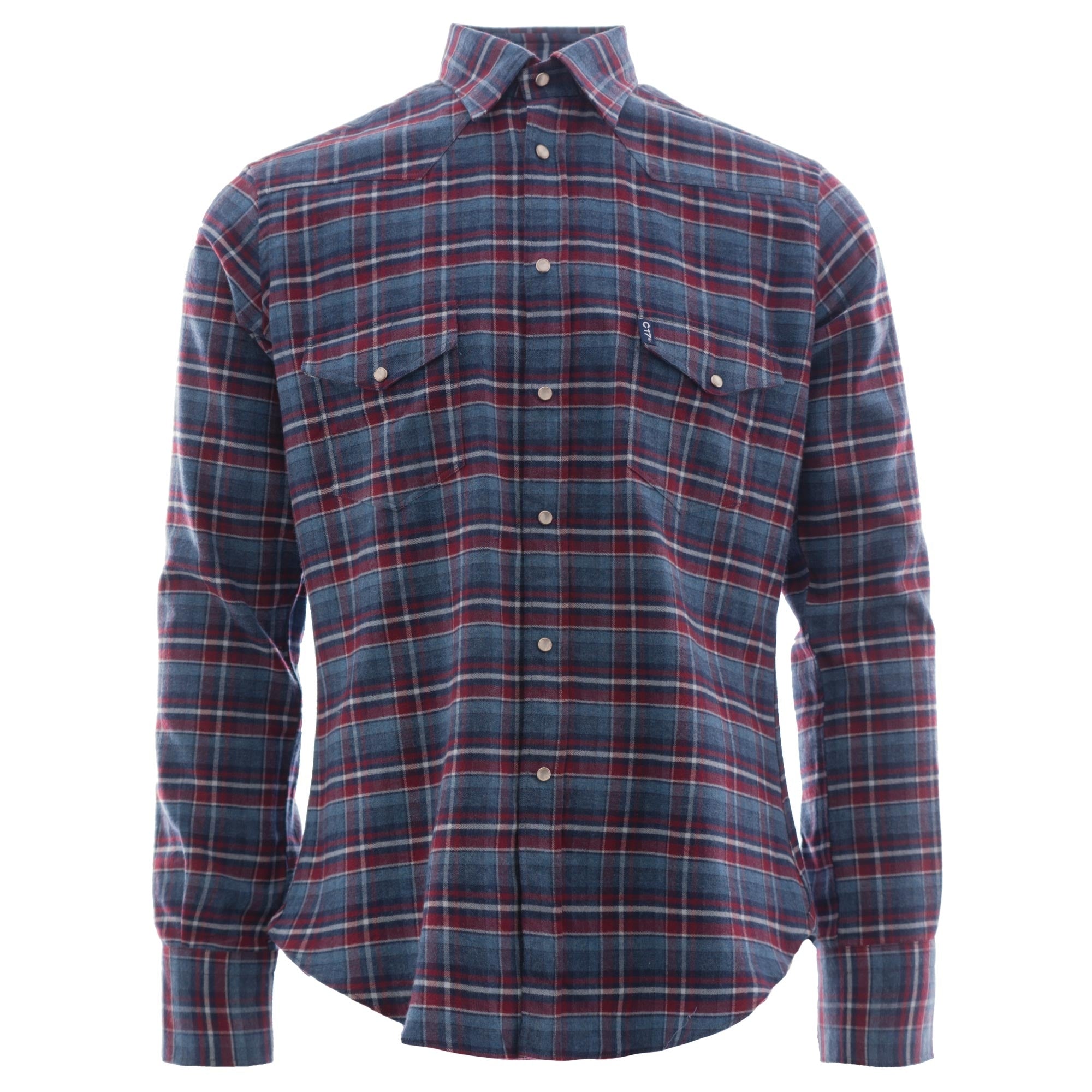 Antoine Flannel Western Shirt - Blue Check