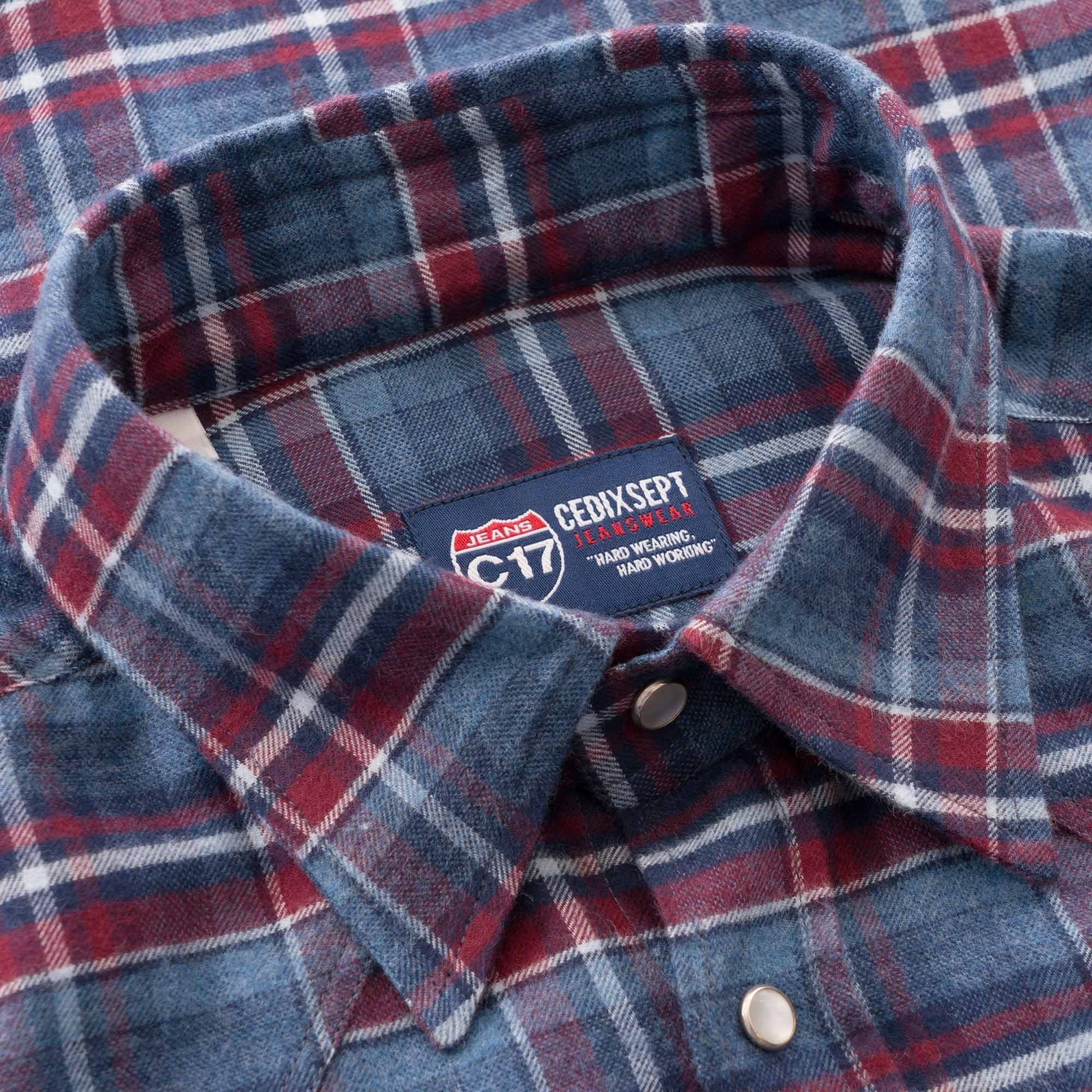 Antoine Flannel Western Shirt - Blue Check