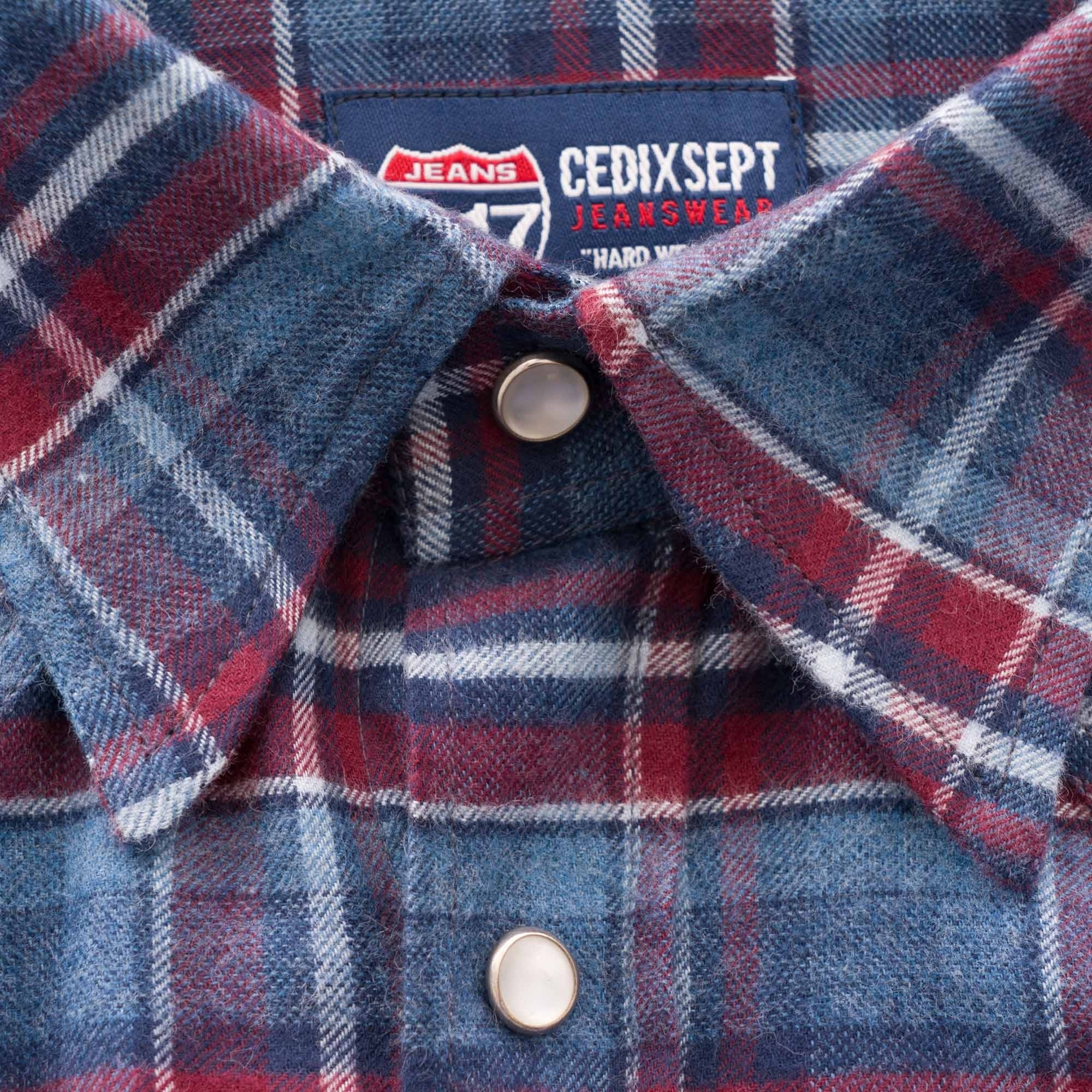 Antoine Flannel Western Shirt - Blue Check