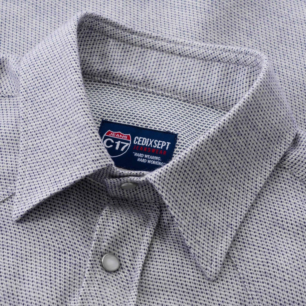 Antoine Flannel Western Shirt - Light Grey