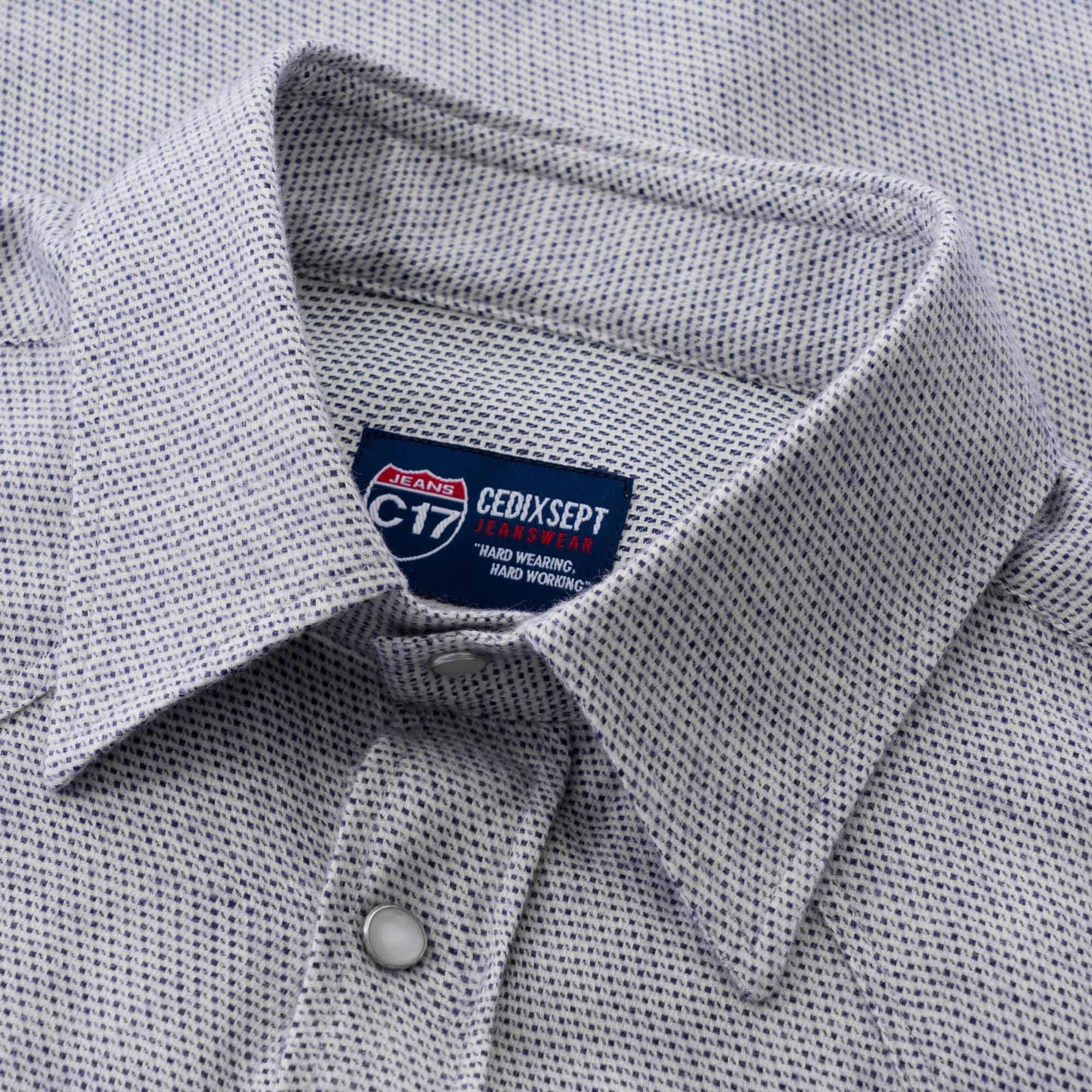 Antoine Flannel Western Shirt - Light Grey