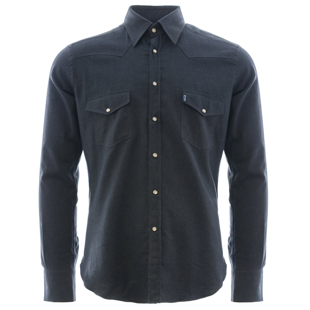 Antoine Flannel  Western Shirt - Navy