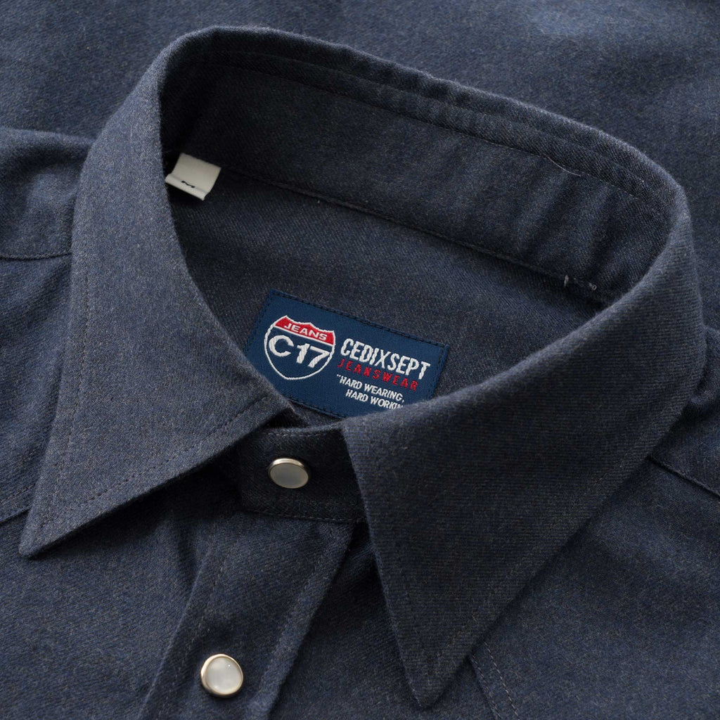 Antoine Flannel  Western Shirt - Navy