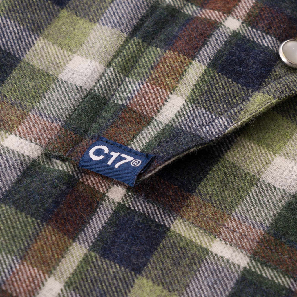 Antoine Flannel Western Shirt - Green Check