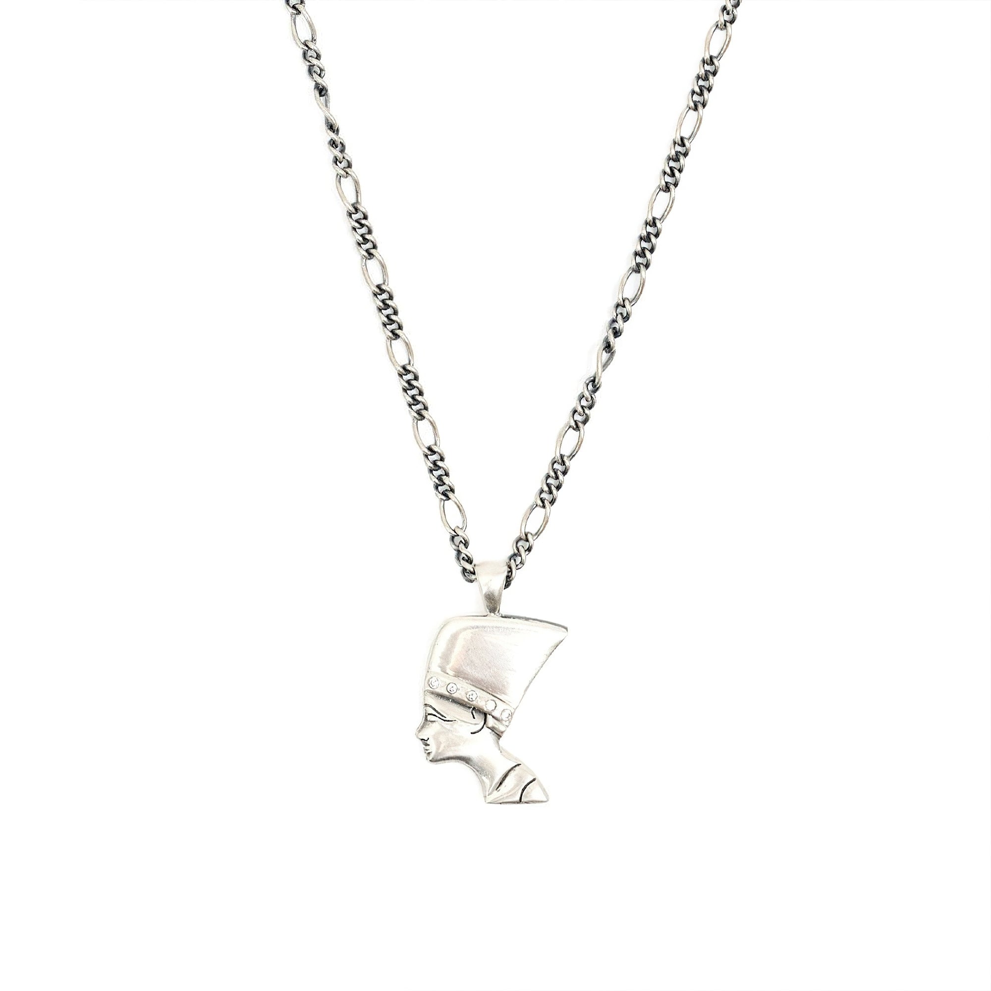 Silver Nefertiti Necklace - Silver