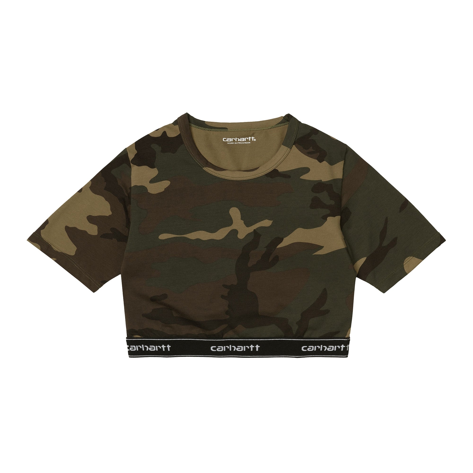 Womens Script Crop Top - Camo