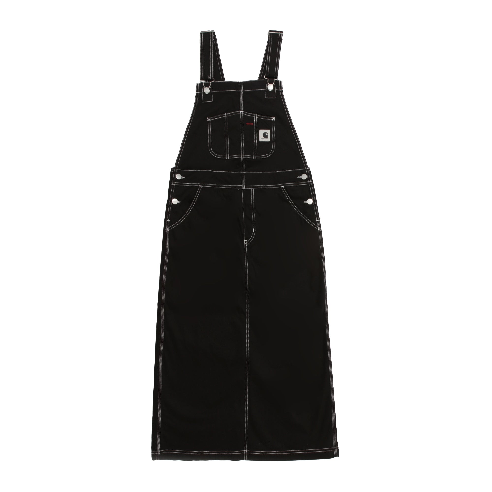 Womens Bib Skirt Long - Black Rinsed