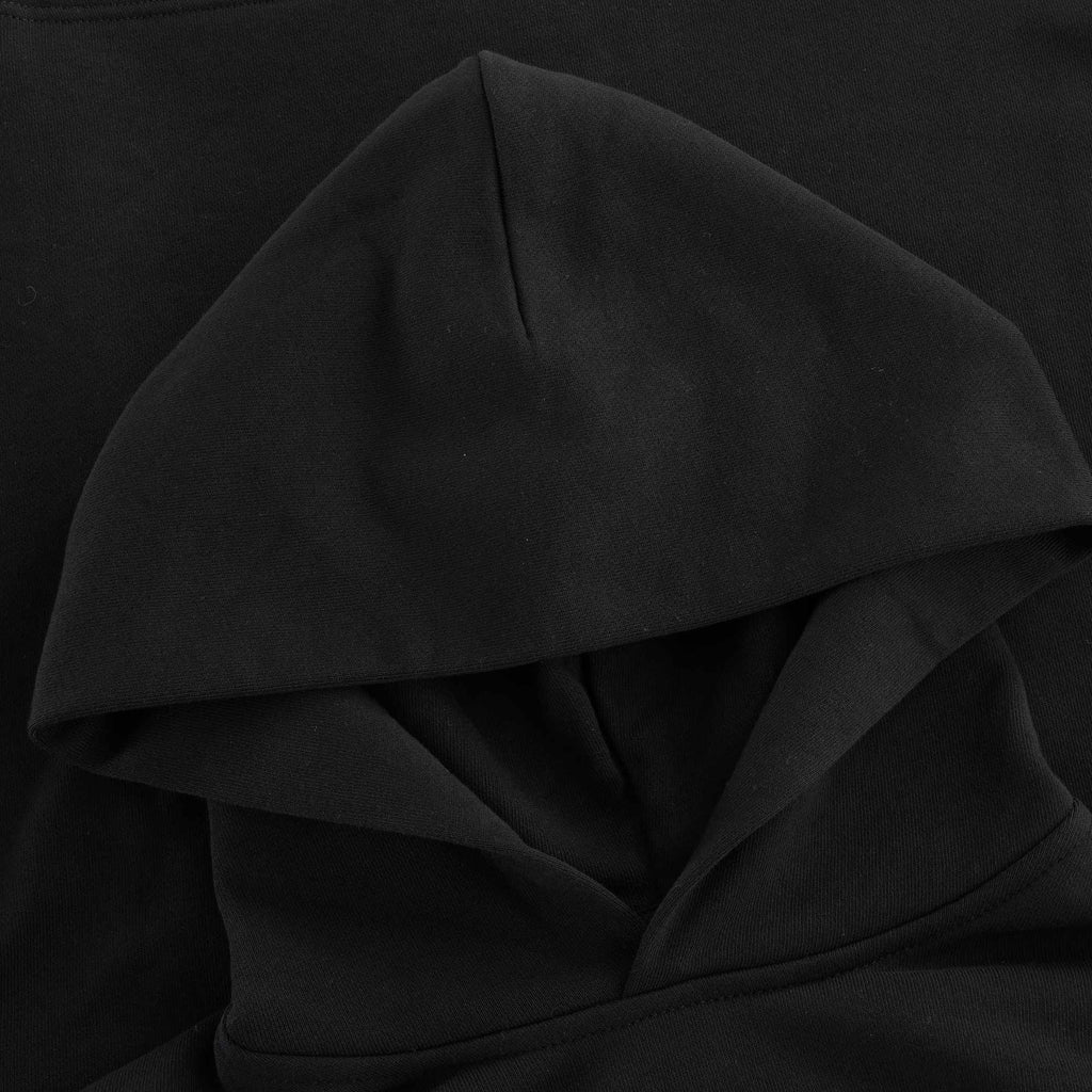 Womens Hooded Shadow Script Sweatshirt - Black