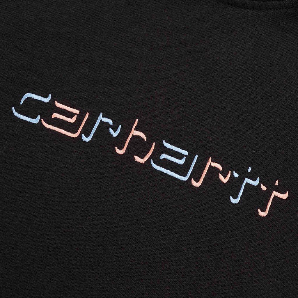 Womens Hooded Shadow Script Sweatshirt - Black