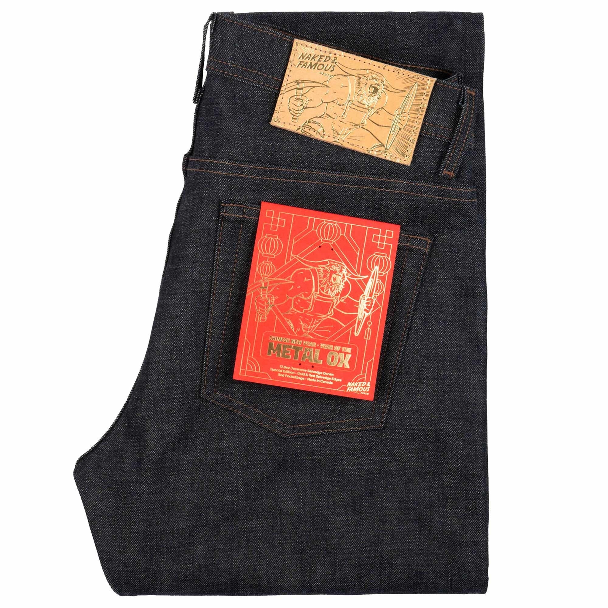 Easy Guy Chinese New Year Metal Ox Selvedge Denim Jeans - Indigo