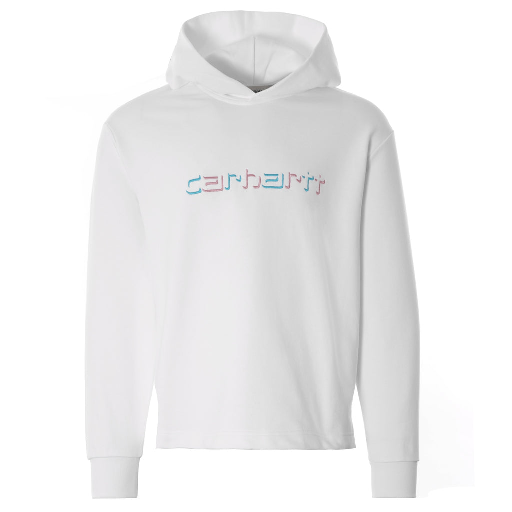 Womens Hooded Shadow Script Sweatshirt - White