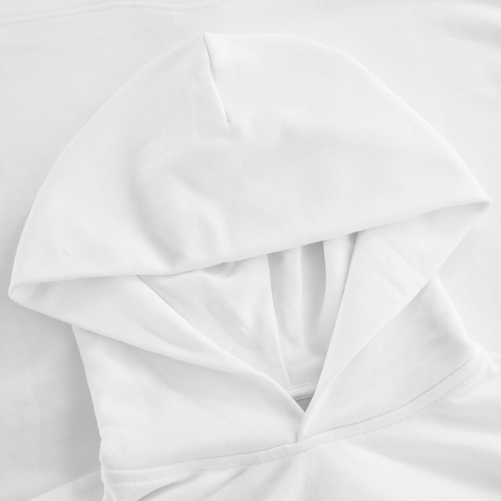 Womens Hooded Shadow Script Sweatshirt - White