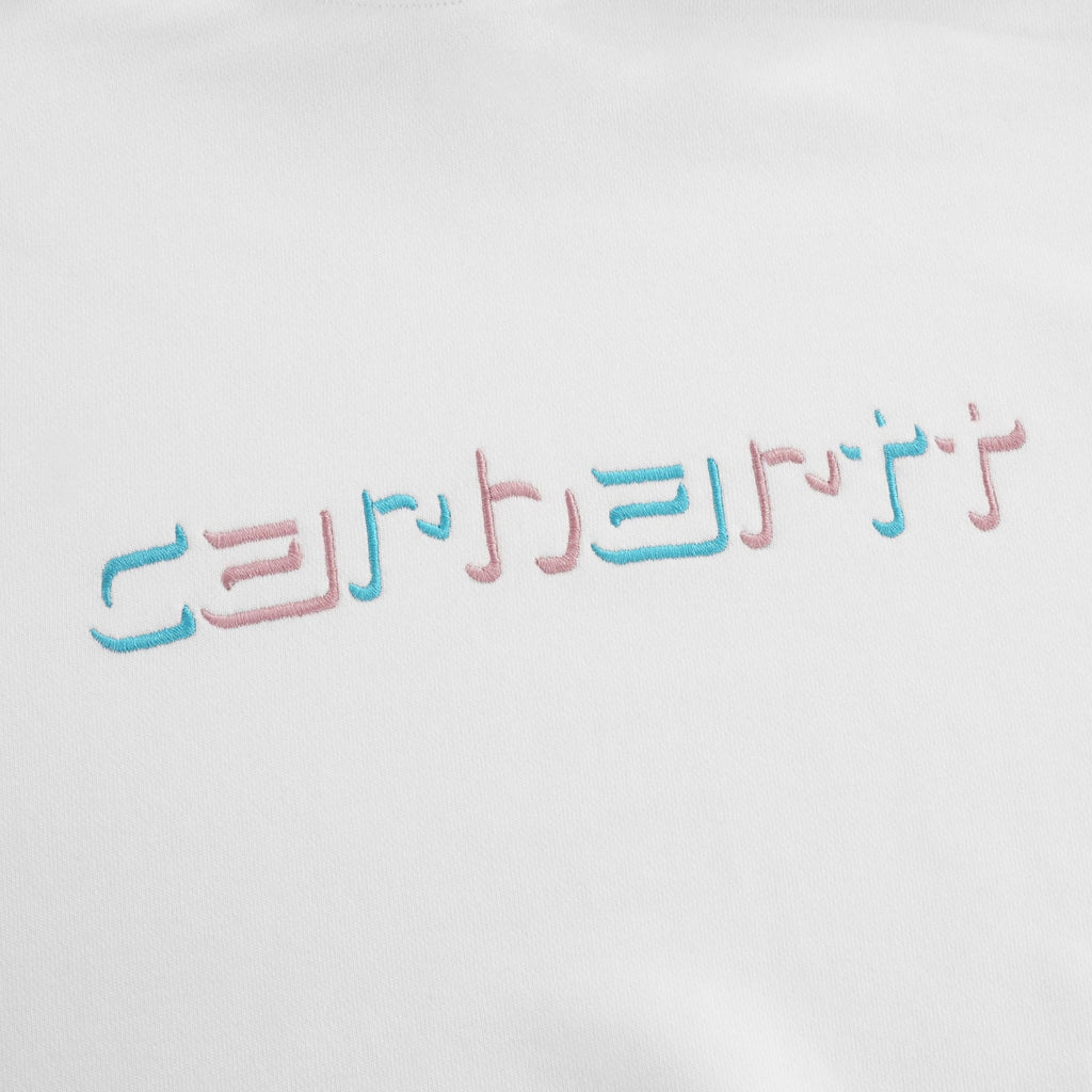 Womens Hooded Shadow Script Sweatshirt - White