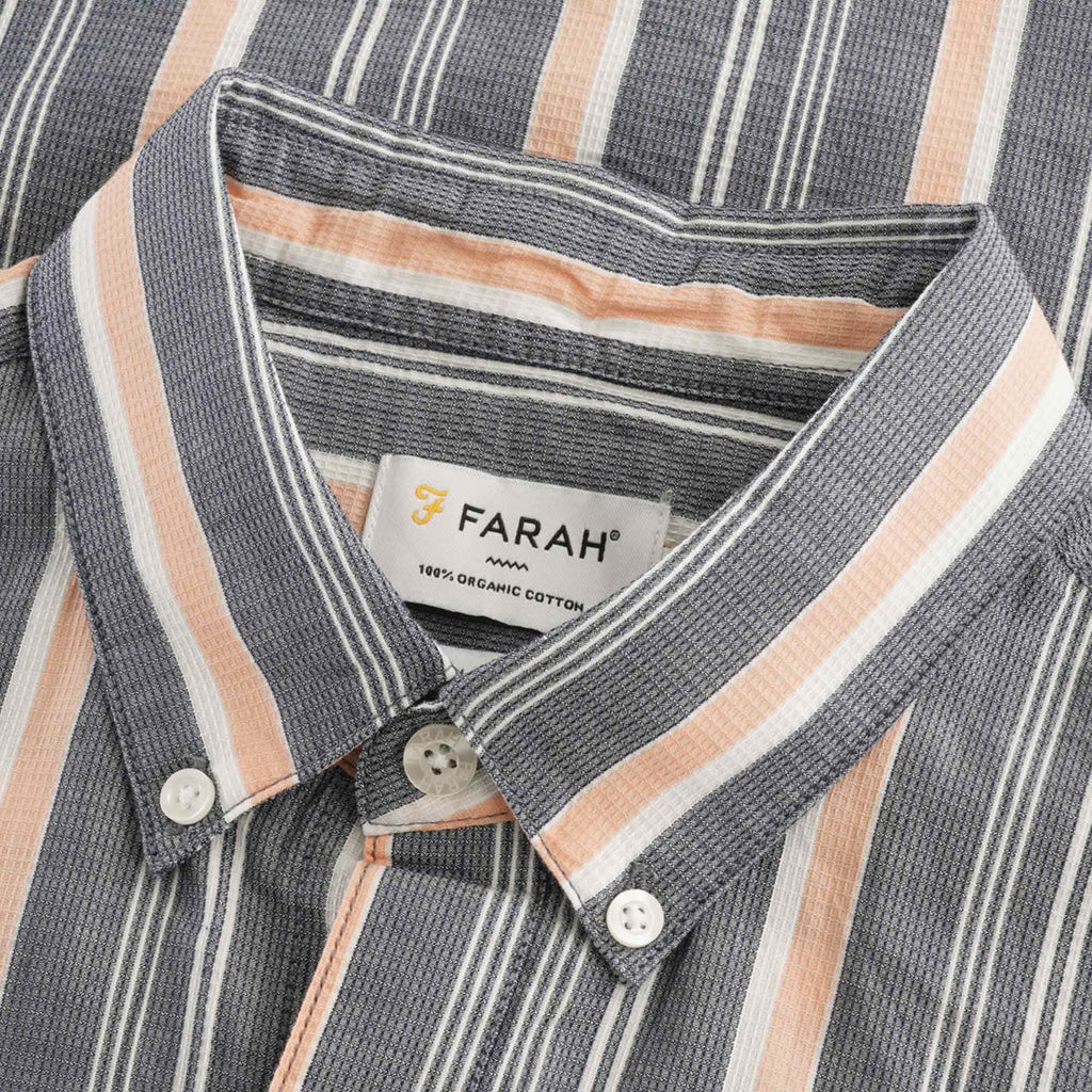 Robertson Stripe Organic Cotton Short Sleeve Shirt - Yale