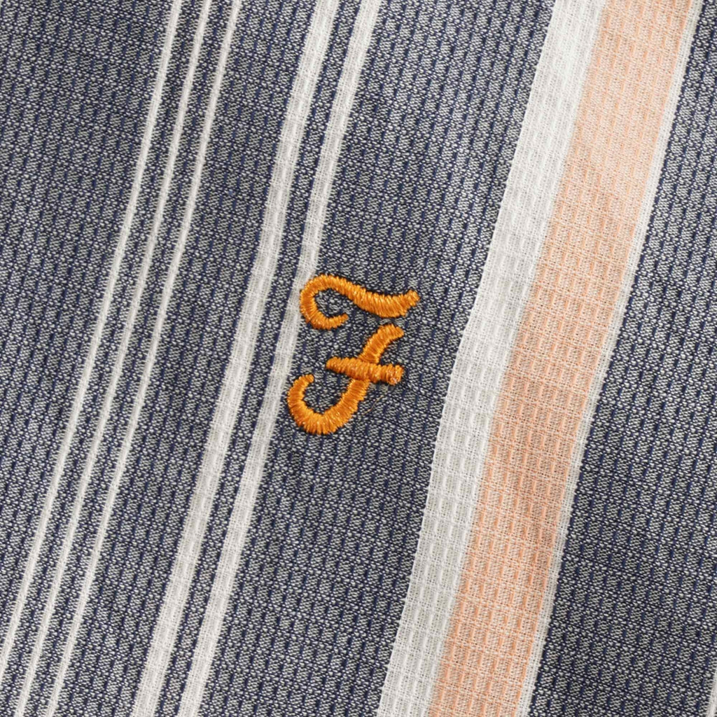 Robertson Stripe Organic Cotton Short Sleeve Shirt - Yale