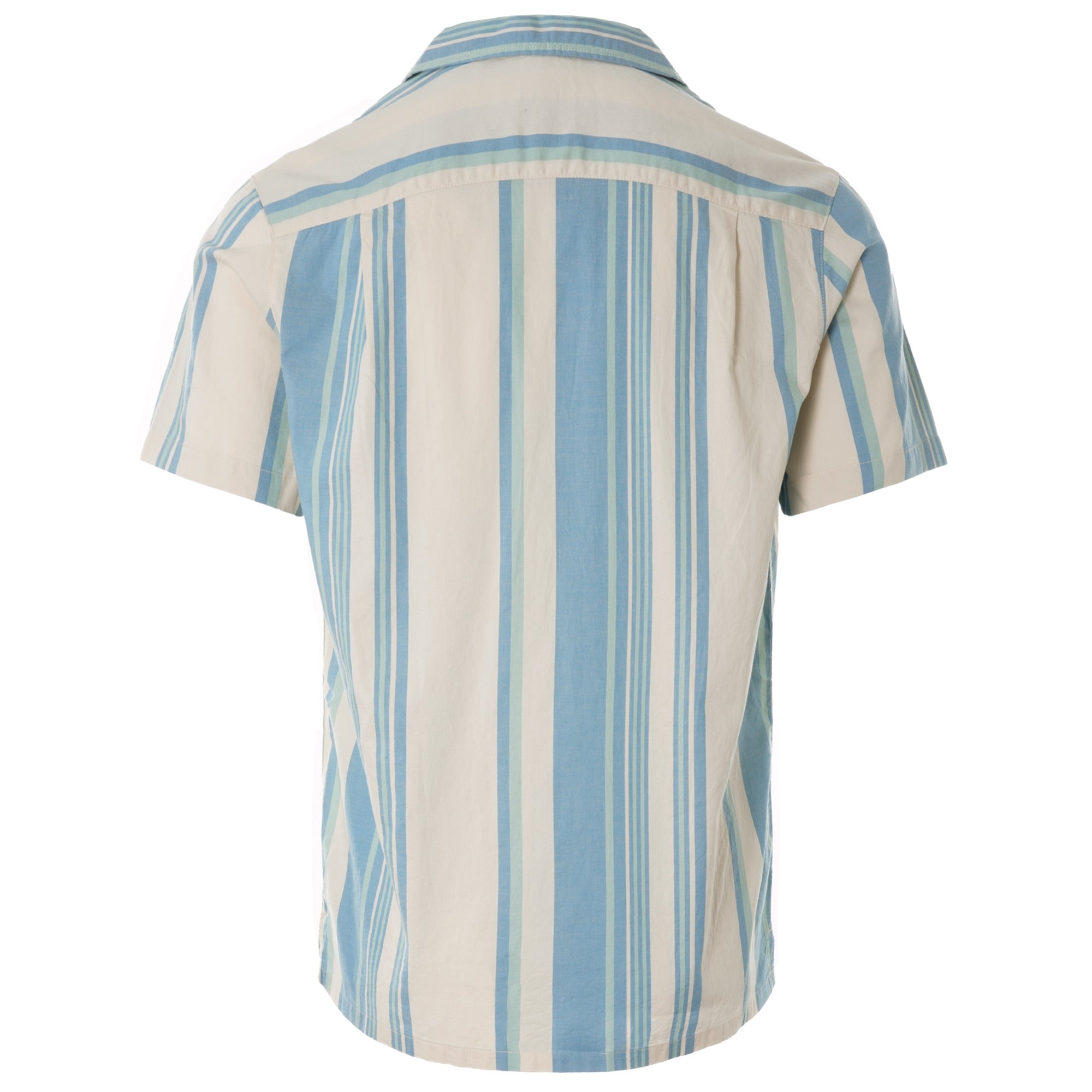 Theroux Stripe Organic Cotton Short Sleeve Shirt - Cream