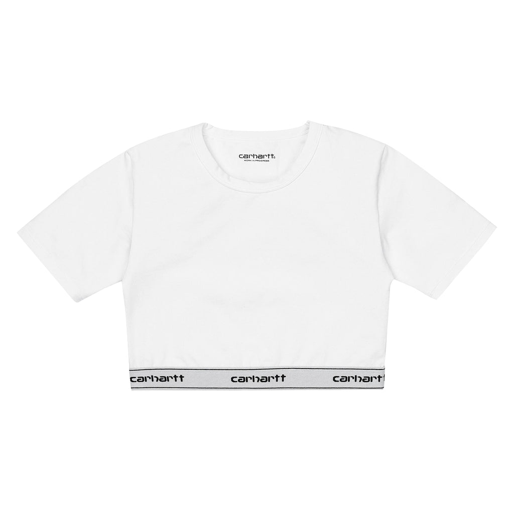 Womens Script Crop Top - White