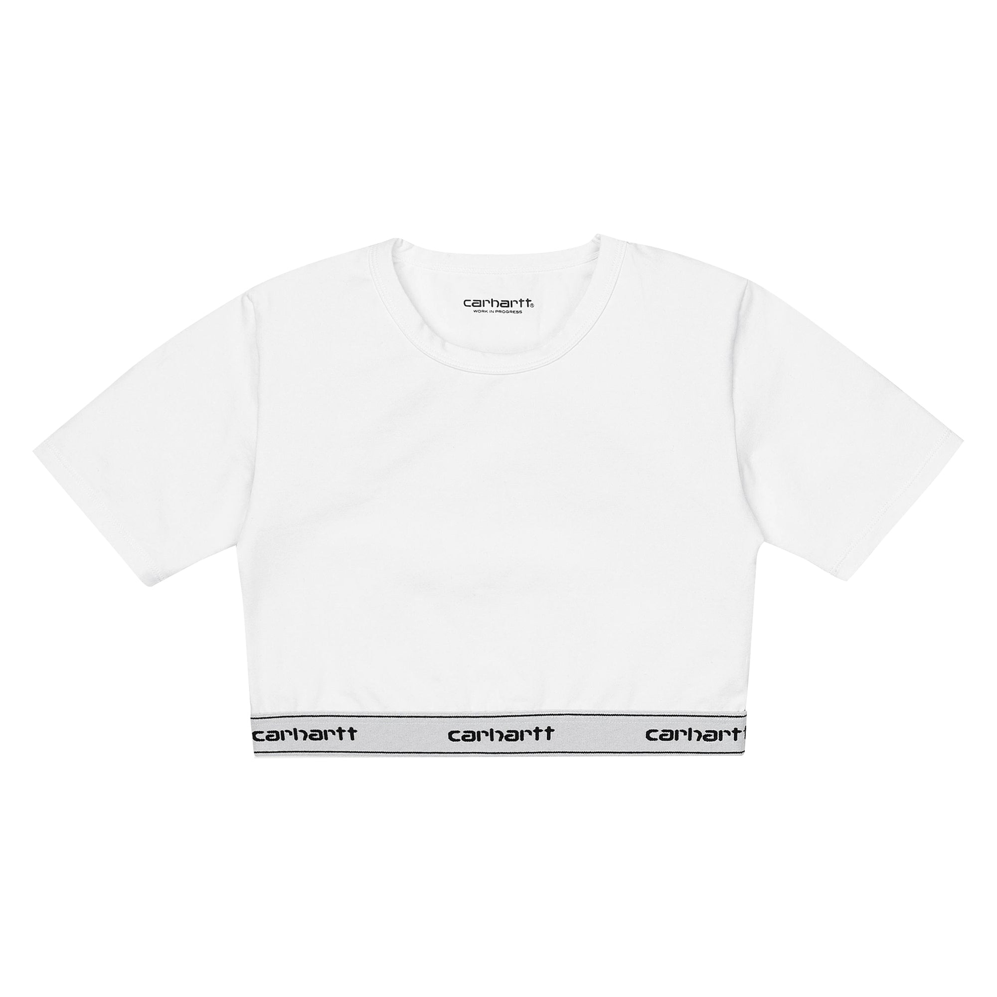 Womens Script Crop Top - White