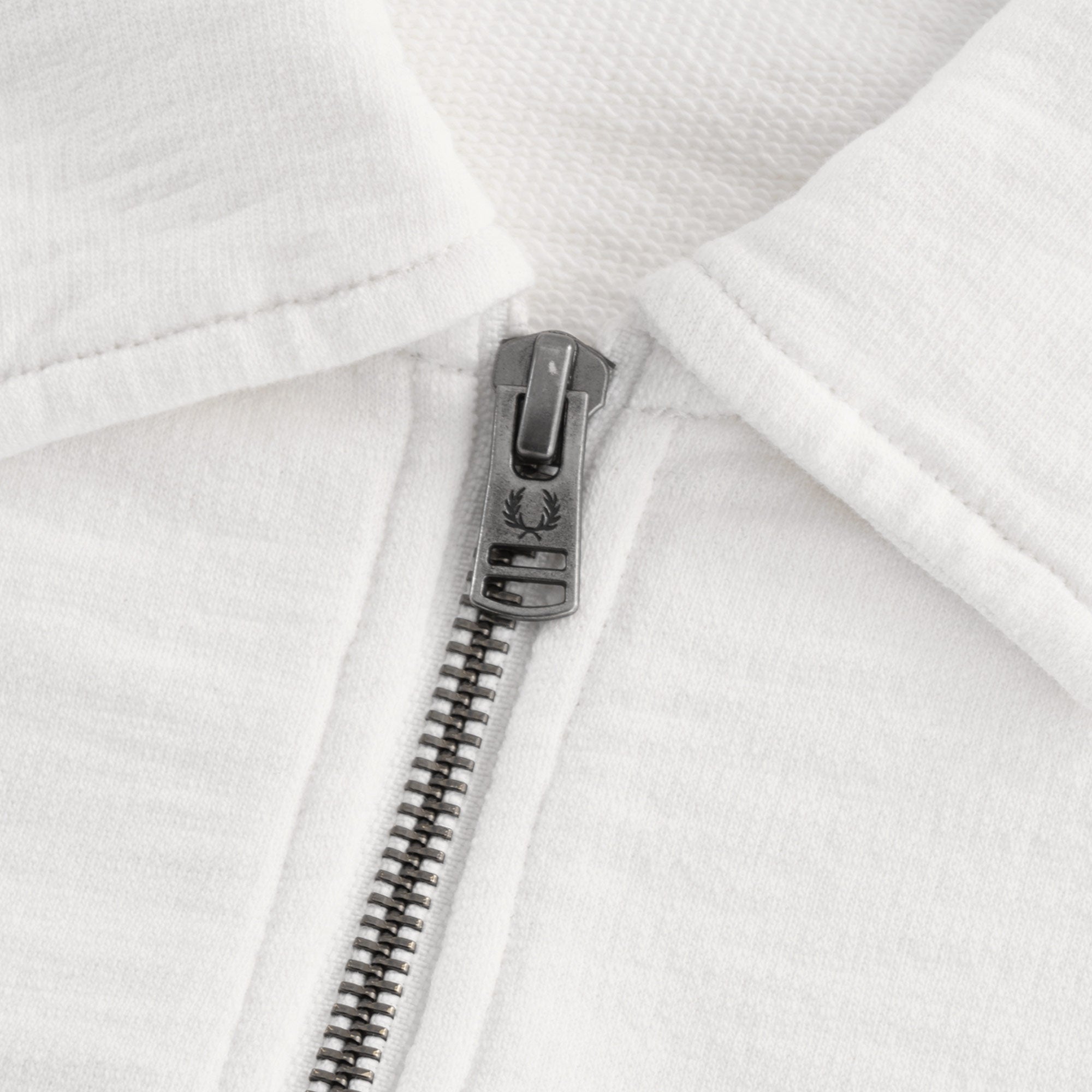 Zip Neck Collar Sweatshirt - Light Ecru