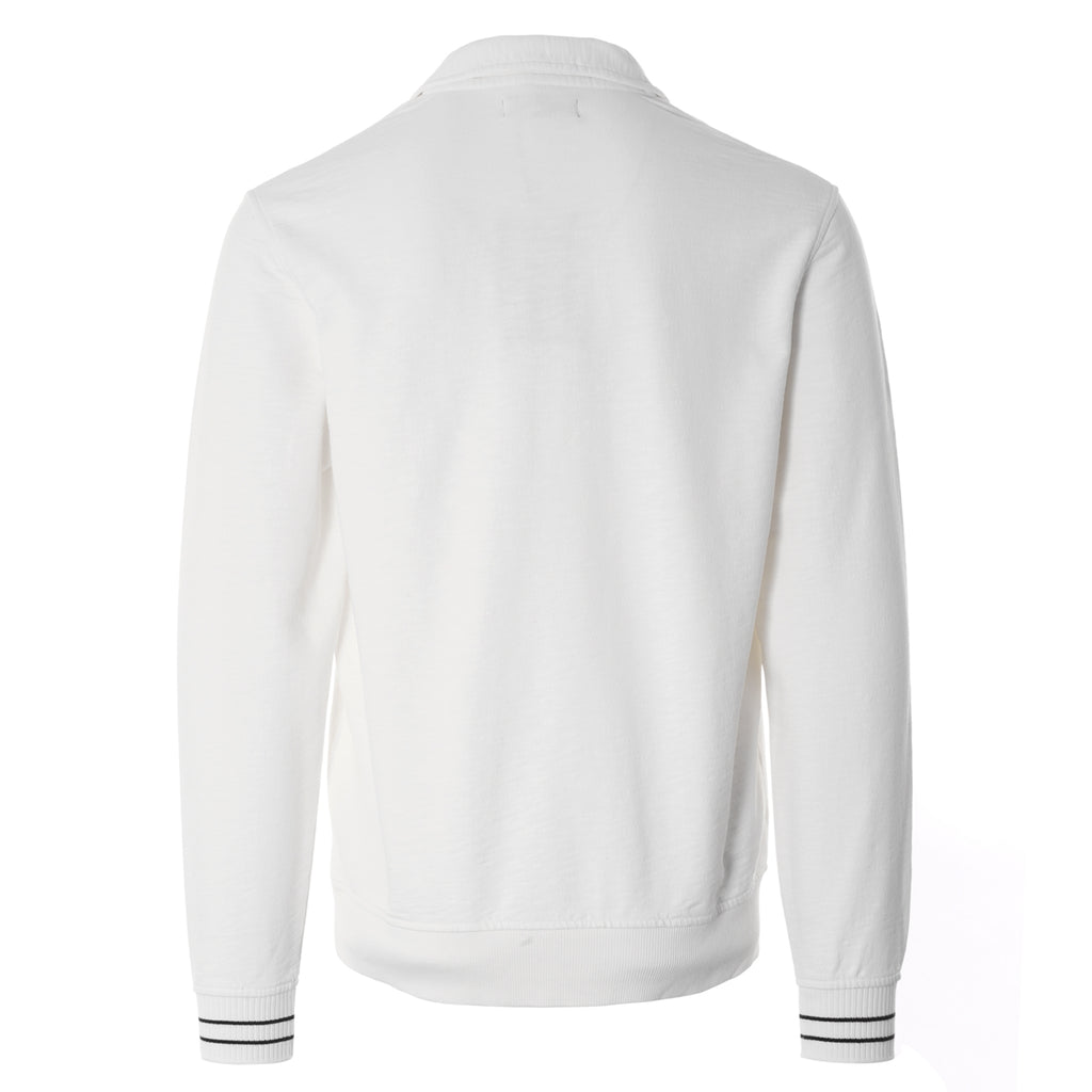 Zip Neck Collar Sweatshirt - Light Ecru