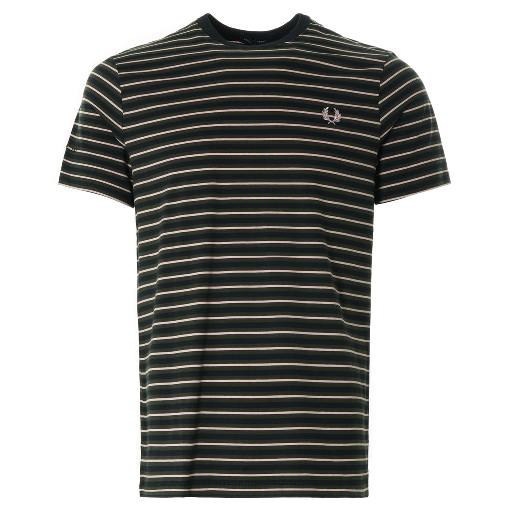 Fine Stripe T-Shirt - Hunting Green