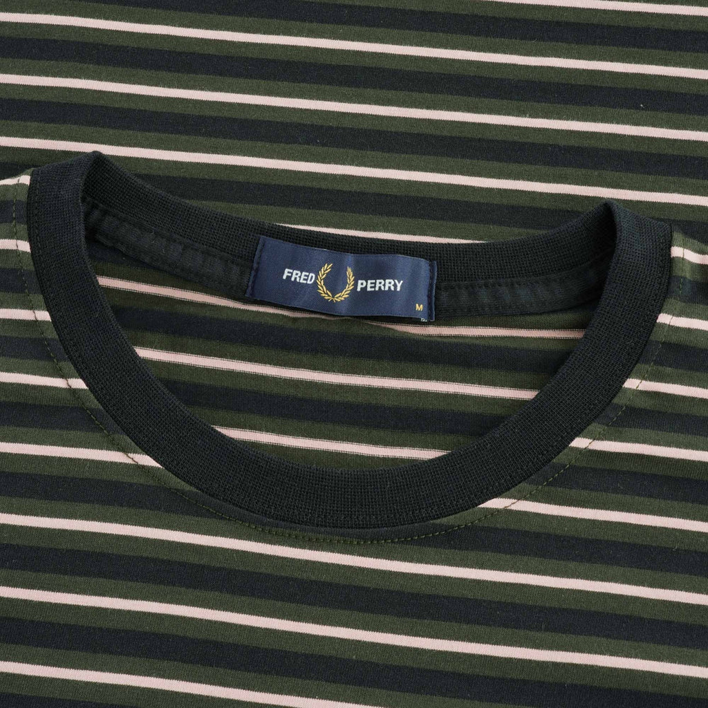 Fine Stripe T-Shirt - Hunting Green