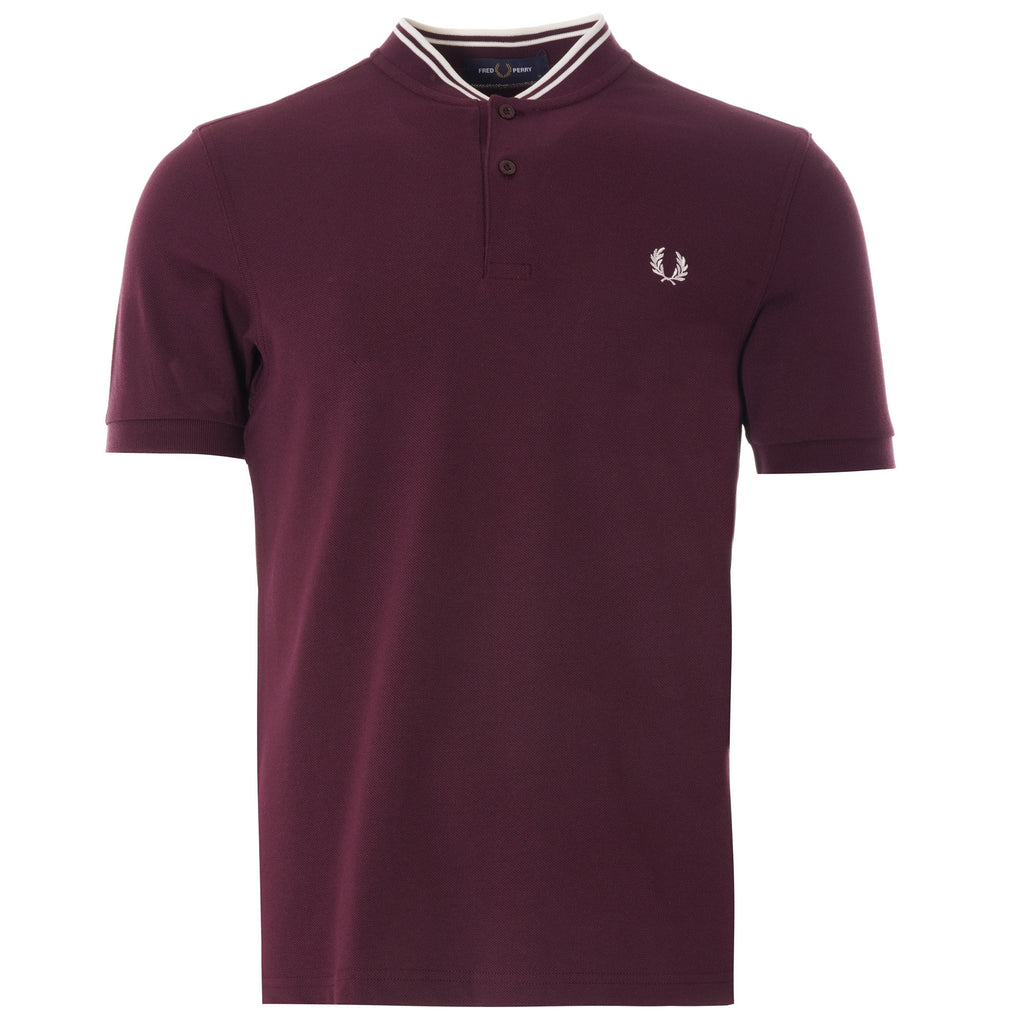 Bomber Collar Polo Shirt - Burgundy