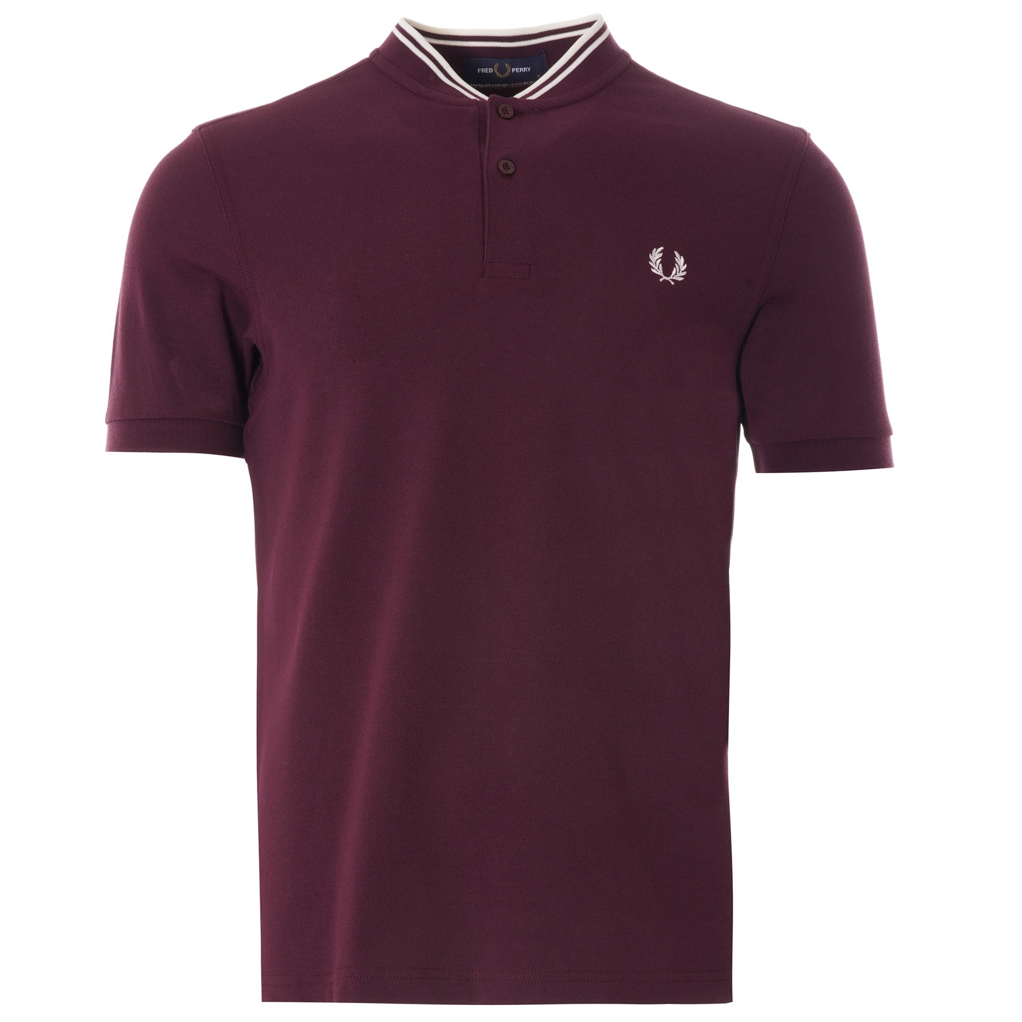 Bomber Collar Polo Shirt - Burgundy