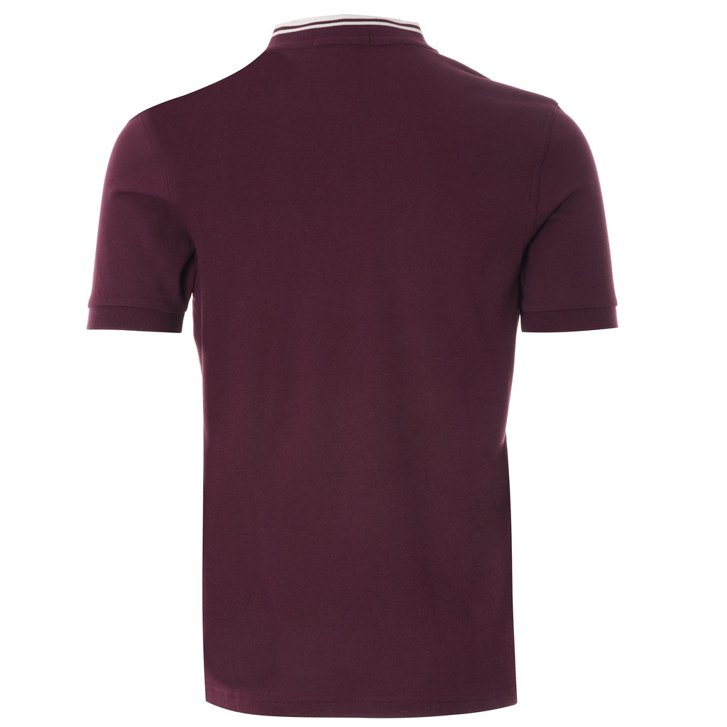 Bomber Collar Polo Shirt - Burgundy
